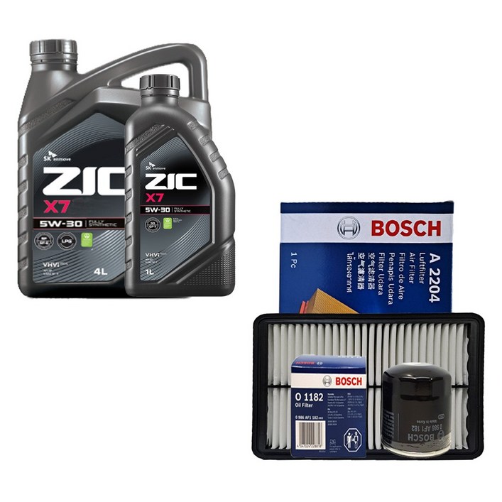 그랜드 스타렉스 2.4 LPG 지크 X7 5W30 5L 엔진오일 필터 세트 11822204