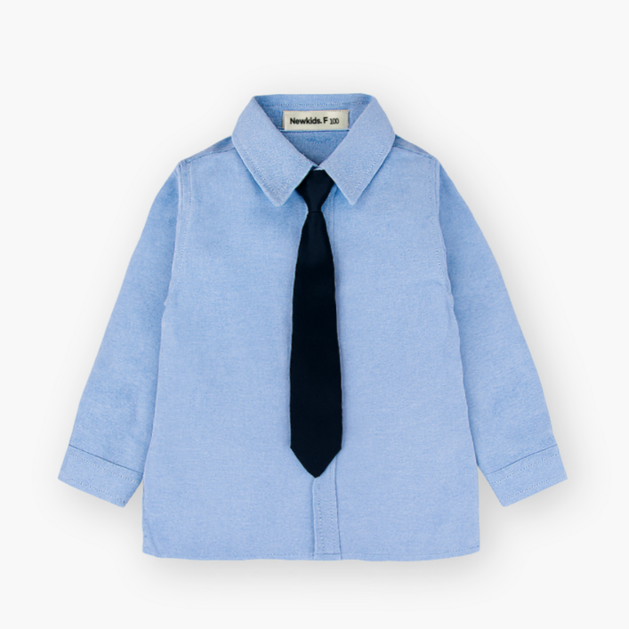 뉴키즈팩토리 키즈 주니어 넥타이 옥스퍼드 남방 셔츠 단체복 합창복 졸업식 와이셔츠