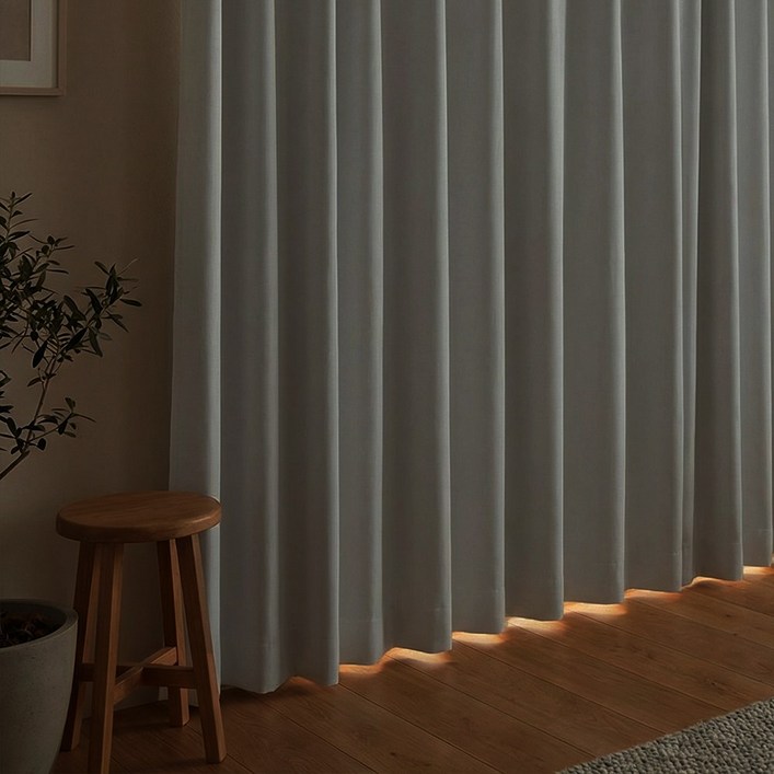 기브앤고 99.9% 빛차단 크림 화이트 암막커튼 아일렛형