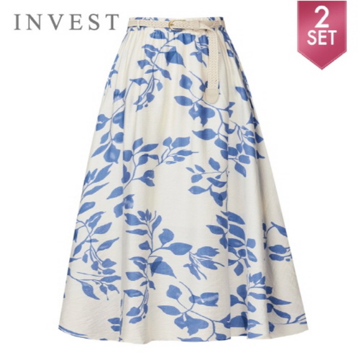 리프 나염 밴딩 롱 스커트벨트 세트INI5M1SK8271