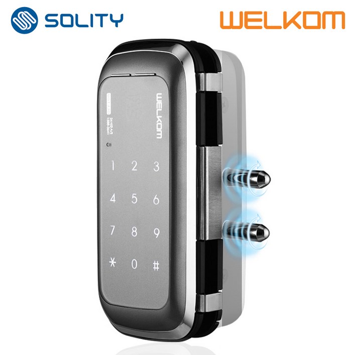 솔리티 웰콤 WGT130 번호키전용 강화유리문용 좌우수문인식키패드자동전환 상시문열림기능 차임벨기능 생활방수 상가 빌라 업소 현관문 디지털도어락 도어록, 웰콤 WGT130 단문형번호전용, 고객직접설치
