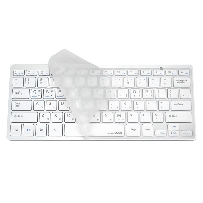 코시 블루투스 무선 텐키리스 키보드  키스킨, 실버, KB4001BT