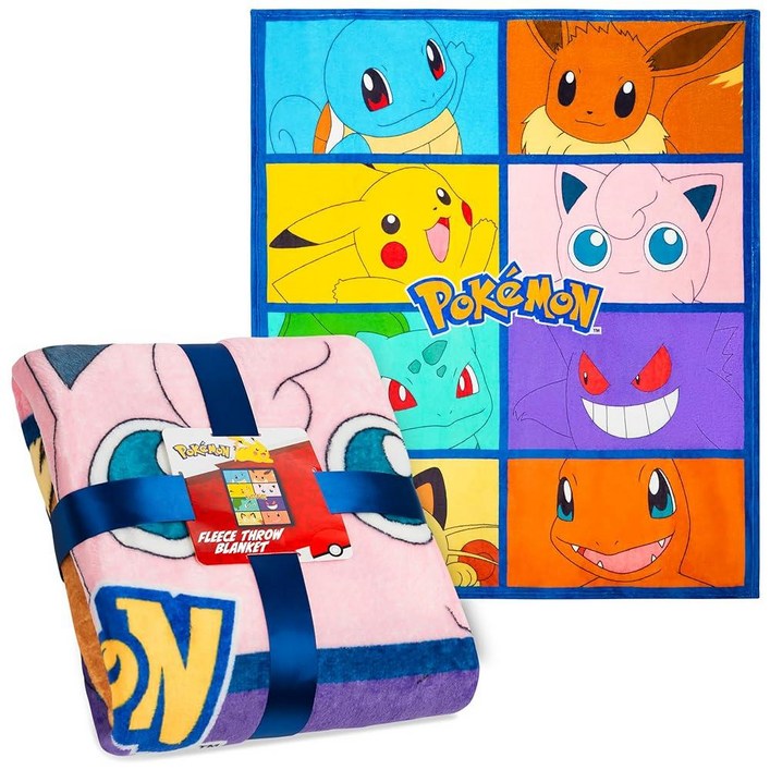 Pokemon 부드러운 플리스 침대 담요, 소파 침실 액세서리용 따뜻한 침대 담요, 129.5 x 149.9cm51 x 59인치, 어린이 청소년을 위한 애니메이션 선물