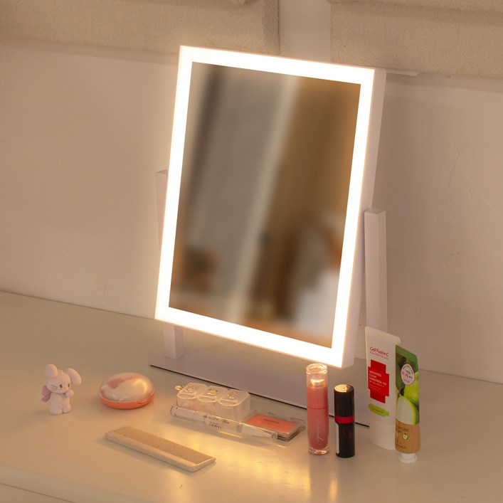 비욘드퍼니싱 LED 화장대 탁상 거울, 1개, LED라인조명