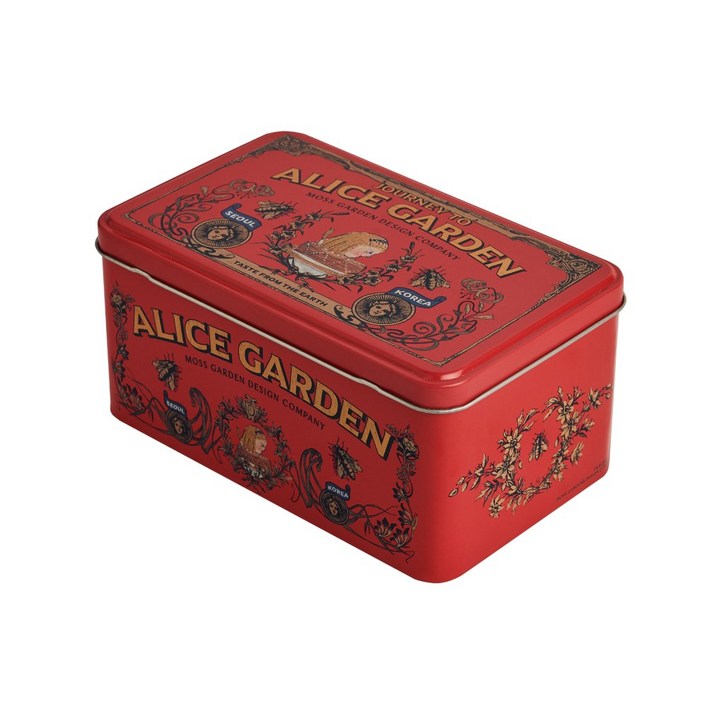 모스가든1919 사각 틴 케이스3type, 1개, 앨리스가든