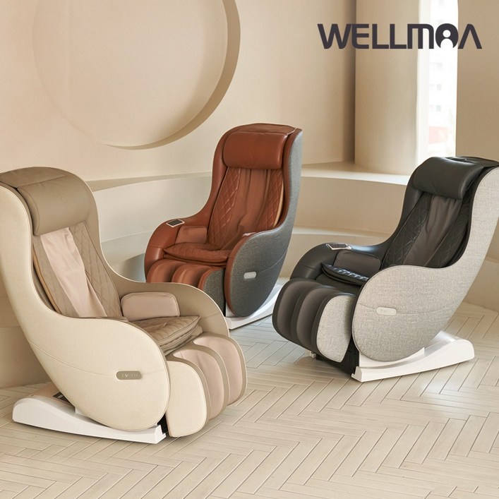 웰모아 안마의자 트윈뮤 HCW5000 소형 미니 전신마사지기 리클라이너 의자 1인용 개인용 전신 안마기 안마의자 소파, 트윈모노블랙