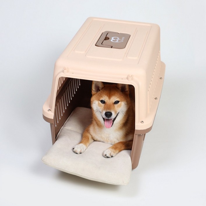 조브라운 강아지 고양이 케이지 켄넬 이동장 쿠션 방석 매트, 오렌지