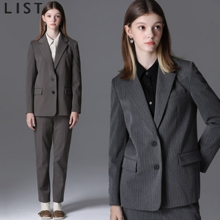 리스트 리스트LIST 톡톡한 고급소재 포멀 투버튼 싱글 재킷