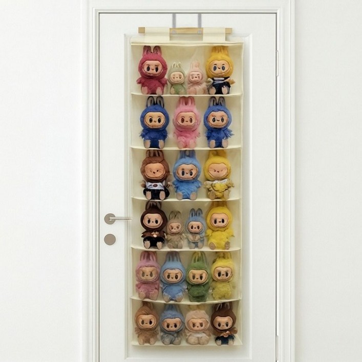 두리치 문걸이 인형 정리함 투명 장난감 선반 보관함 6단