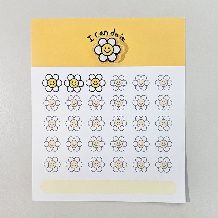 네모상점 습관체크 목표달성 챌린지 칭찬스티커 세트 칭찬스티커판12매  스티커12매  자석2개