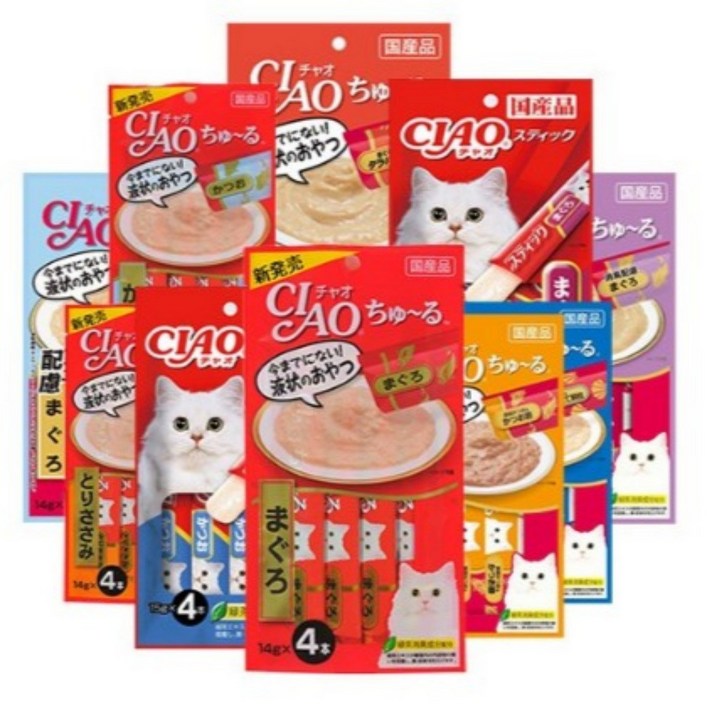 이나바 챠오츄르 파우치 참치 종합셋트 56g x 10개10종