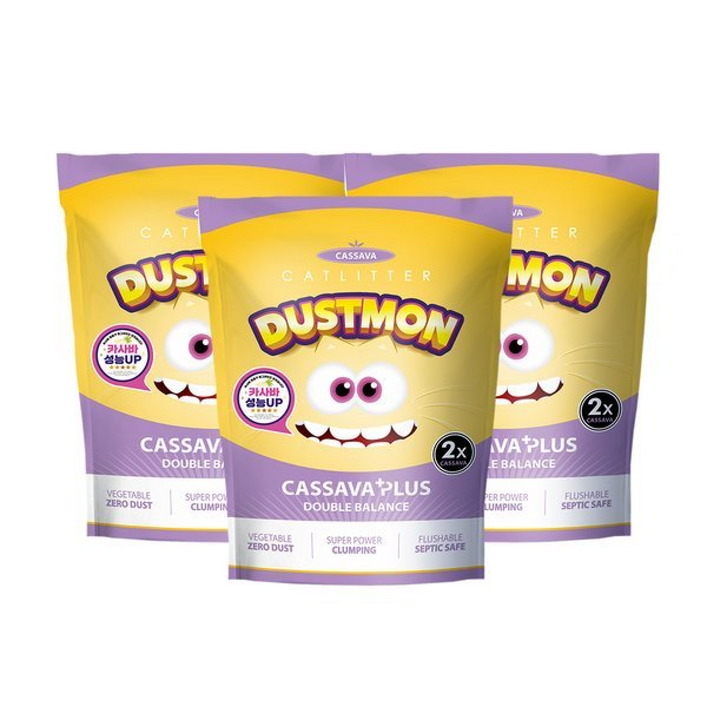 더스트몬 응고형 카사바플러스 고양이 천연 모래 더블밸런스