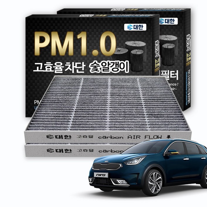 대한카필터 PM1.0 활성탄 에어컨필터, 2개, 니로  하이브리드  KC134