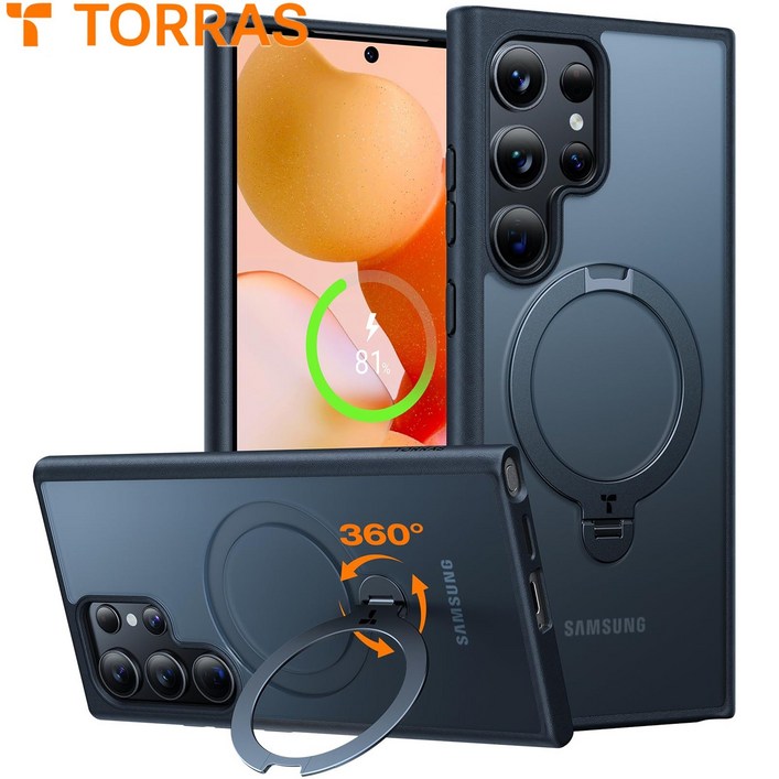 토라스 360도 마그네틱 링스탠드 맥세이프 에어쿠션 군사급 방호 휴대폰 케이스