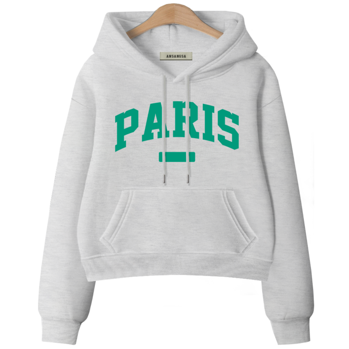 ANSANGSA 파리프랜치A 여성 semi크롭 루즈핏 후드 스웨트셔츠