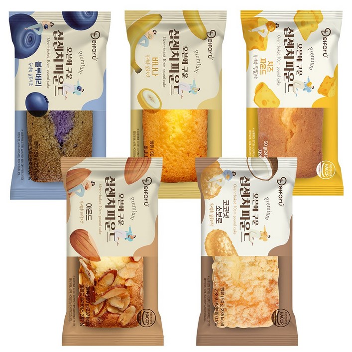 델포유 오븐에 구운 십센치 파운드 케이크, 50g, 25개