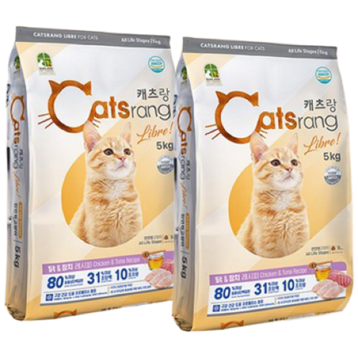 캐츠랑 리브레5kg X 2개 전연령 고양이사료 고양이밥, 닭참치, 5kg