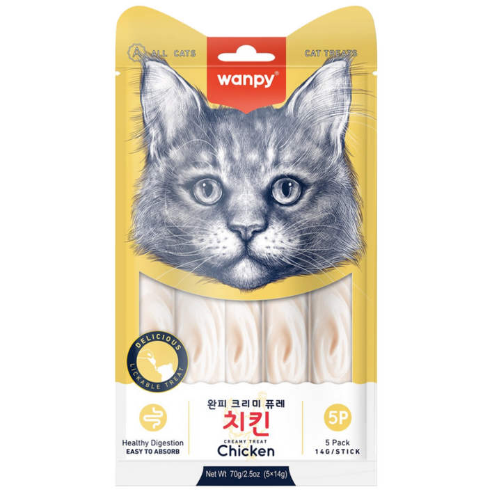 완피 크리미 퓨레 14g x 5p ,짜먹는 고양이 츄르 간식, 70g, 10개