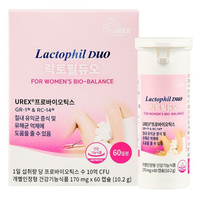 락토필듀오 덴마크 유산균 2개월분 60캡슐 국내 최초 여성 질유산균, 60정, 1개
