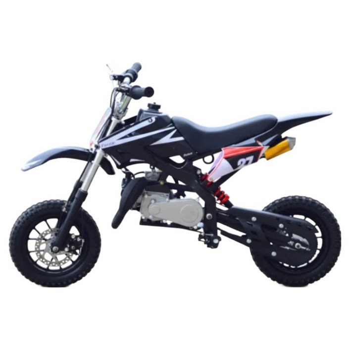 유진모토 초강력 미니 바이크 49CC 포켓 오토바이 산악 레저용 소형 오프로드 2행정 성인, 블랙