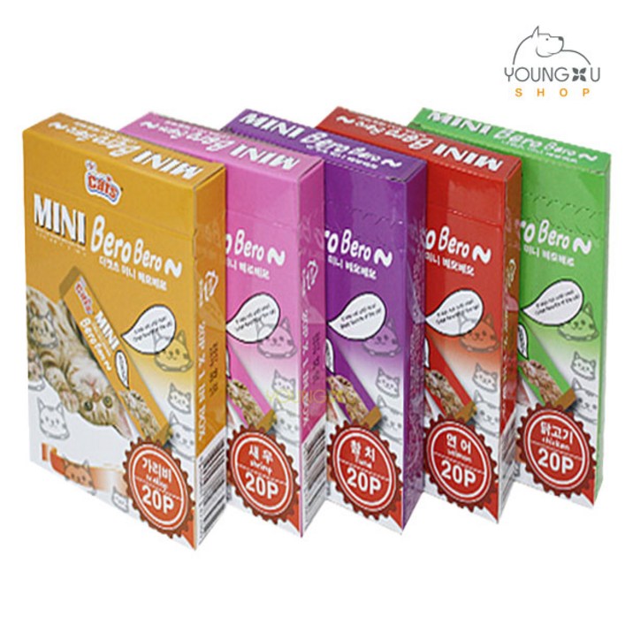 더캣츠 고양이간식 미니베로베로 20p - 3팩 임의발송 파우치