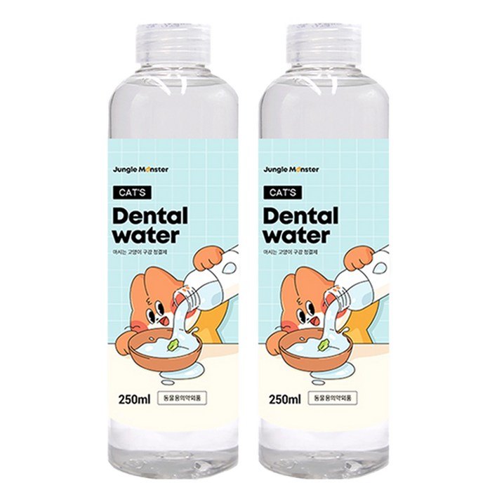 정글몬스터 캣 덴탈워터 구강청결제, 250ml, 2개 정글몬스터 캣 덴탈워터 구강청결제, 250ml, 2개