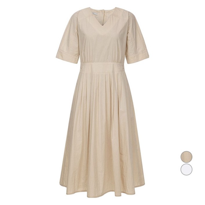 온앤온 여성용 클래식 핀턱 주름 롱 원피스 NEW3MO508