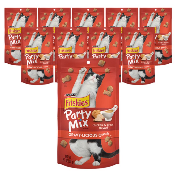 퓨리나 프리스키 파티믹스 고양이 간식 60g, 치킨 그레이비, 60g, 10개