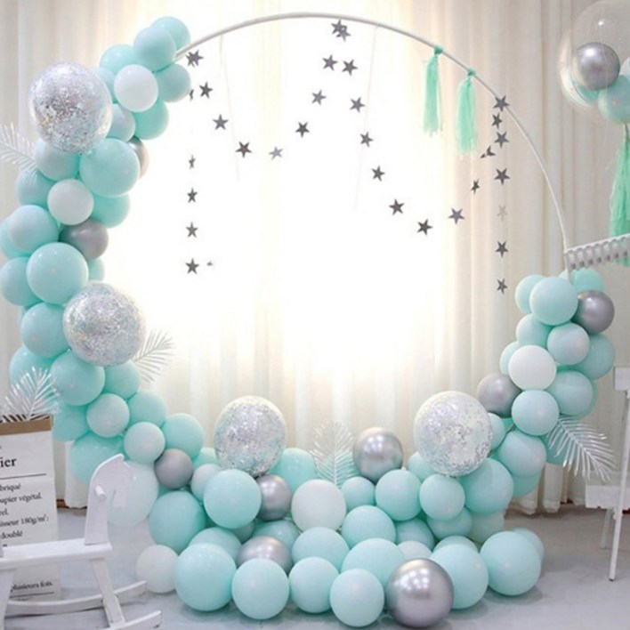 블럭마트 돌잔치 나뭇잎포인트 생일파티풍선 2세트