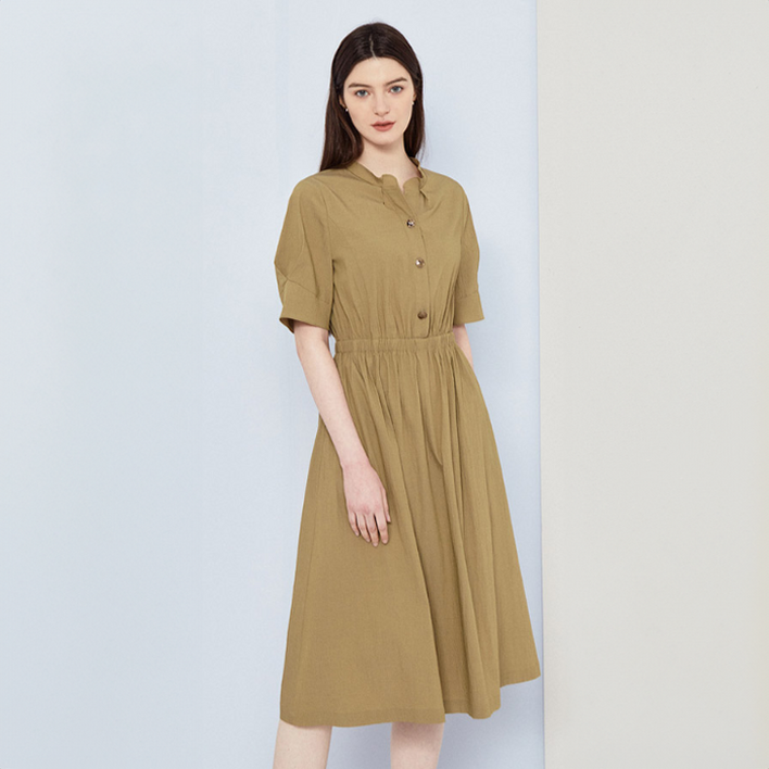 더아이잗 슬릿넥 밴딩 플레어 원피스 IP6M0OP931