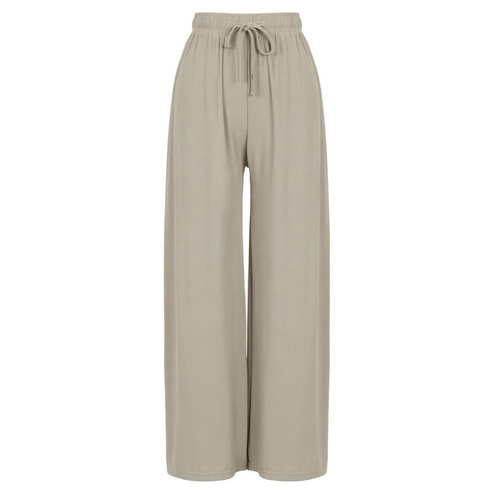 에이비플러스 여성용 밴딩 허리끈 주름 와이드 팬츠 LSZ5MP34