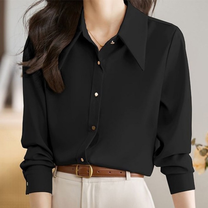 시크힐즈 루빈 빅 카라 단정한 정장 블라우스 12122