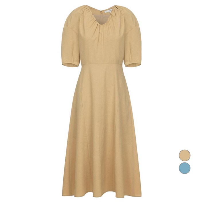 온앤온 여성용 곡선 네크 셔링 원피스 NEW3MO404