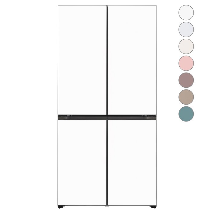 색상선택형 LG전자 디오스 오브제컬렉션 빌트인타입 베이직 4도어 냉장고 글라스 610L M623AAA042, M623GWW042S, 크림 화이트  크림 화이트