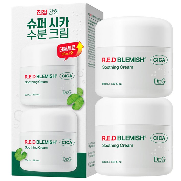 닥터지 레드 블레미쉬 시카 수딩 크림 듀오 기획세트, 50ml, 2개 닥터지 레드 블레미쉬 시카 수딩 크림 듀오 기획세트, 50ml, 2개