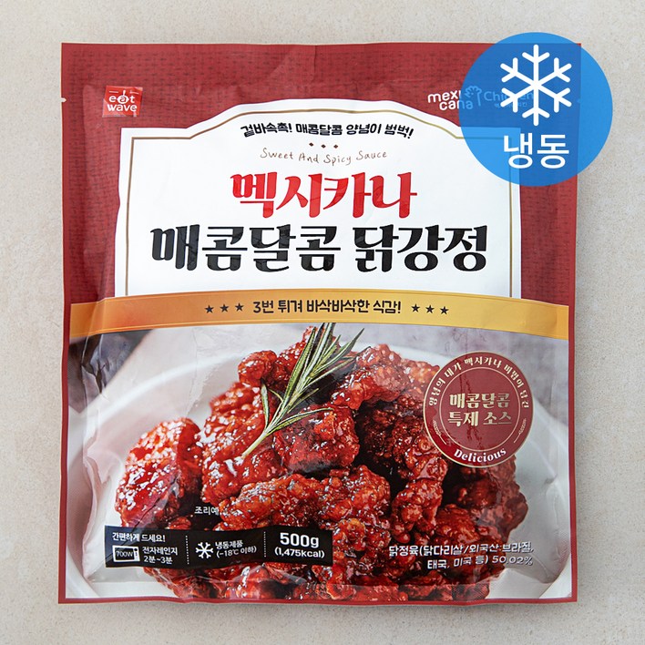 멕시카나 매콤달콤 닭강정 냉동, 500g, 1개