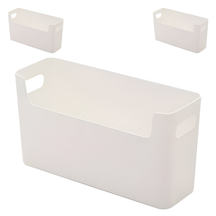 리빙홈디테일 무타공 접착식 공간활용 틈새 슬림 수납함 대형, 화이트, 3개