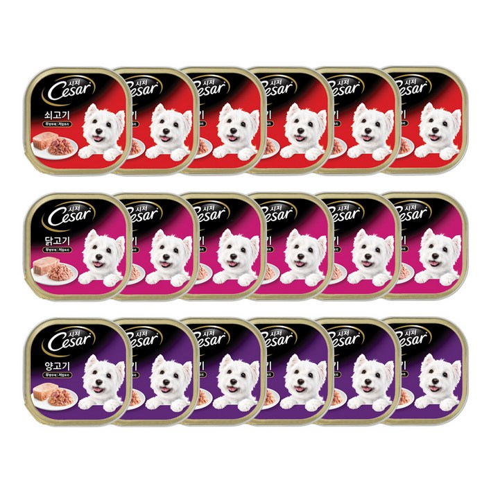 시저 1세 이상 강아지 베스트 버라이어티팩 주식캔