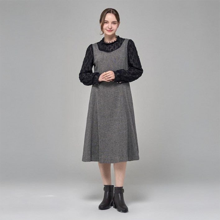 샤트렌 여성용 레이스 하이넥 보온 원피스 HCCWOP103