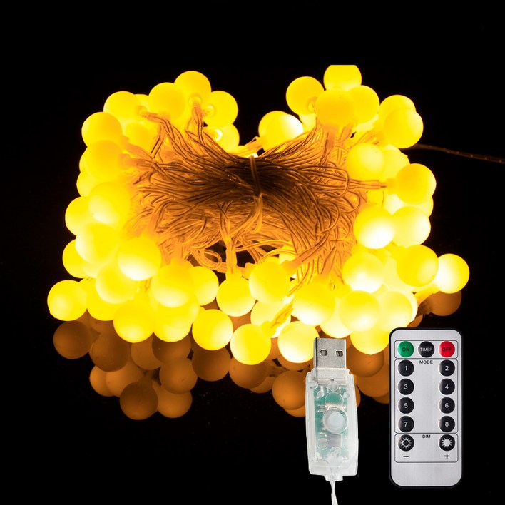 가온 홈벨리쉬 USB전원 앵두전구 줄조명 100구  8모드 리모컨 F10