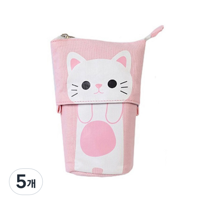 폴더블 스탠드 펜슬케이스, 핑크, 5개