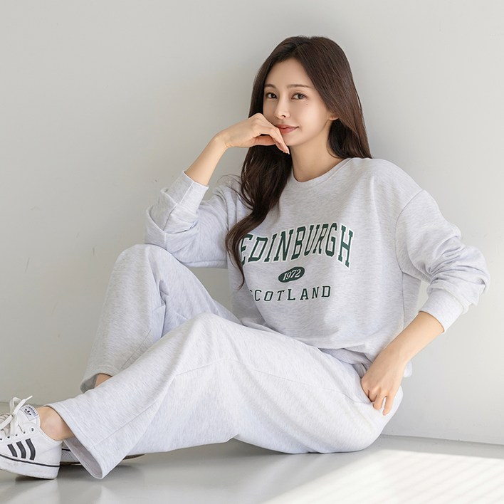 부루앤쥬디 G 레터링 맨투맨 와이드 팬츠 세트 ORCST501D 부루앤쥬디 G 레터링 맨투맨 와이드 팬츠 세트 ORCST501D