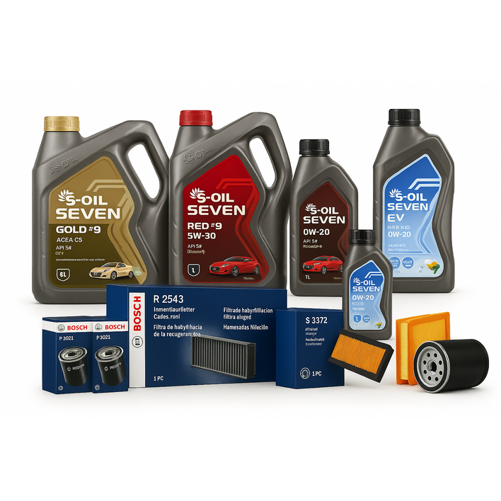 스타렉스 베라크루즈 맥스크루즈 전차종 엔진오일 오일세트 보쉬필터 세븐골드 세븐레드, 1세트, 현대, 그랜드스타렉스 2.5디젤 + [필터+오일8L]