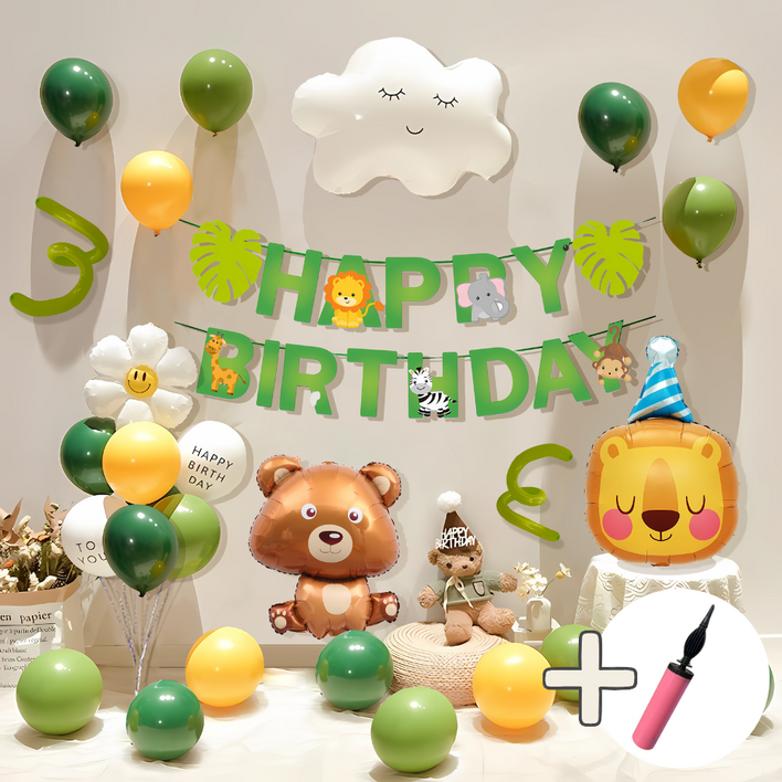 홈 생일파티풍선 가랜드 세트 (손펌프 + 풍선테이프 증정), BR07