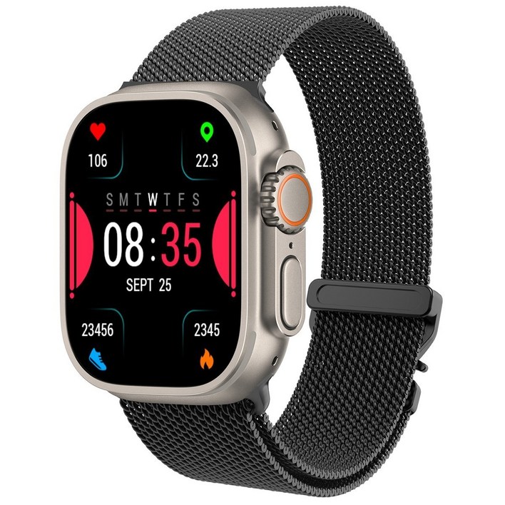 호환 애플워치 밀레니즈 스트랩 38/4041/42/44/45/46/49mm, 블랙, 1개