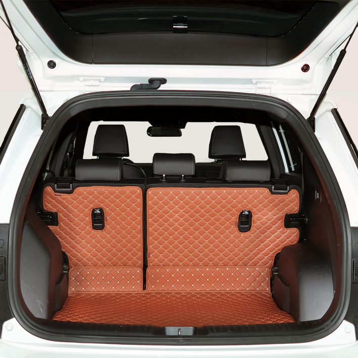 쌍용 토레스 T7 T5 가죽 퀼팅 트렁크매트 분리형 트렁크 바닥, 블랙+레드, 토레스 T7