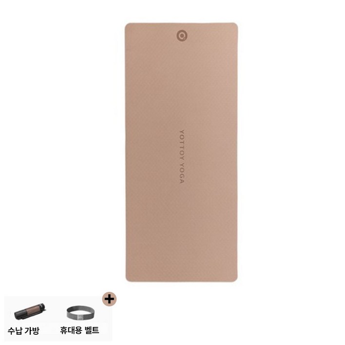 YOTTOY KOREA 요토이 이중 세균 억제 미끄럼방지 리얼 TPE 프리미엄 항균 요가매트 스탠다드, 1개, 카라멜 브라운