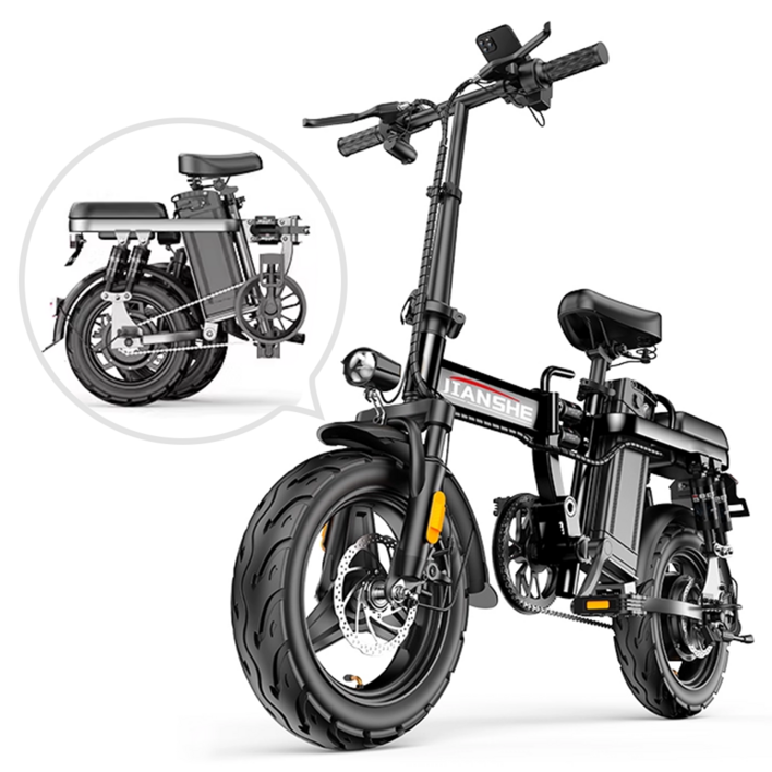 플렉스타 전기자전거 고출력 출퇴근용 배달 대리운전 전동바이크 강력한 48V 400W, black Edition, 알루미늄