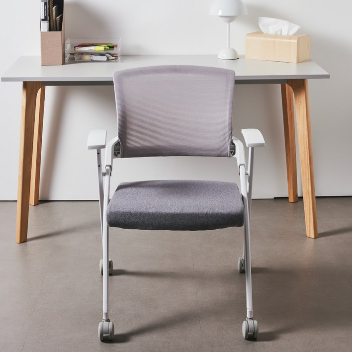 비애노 집중력 접이식 사무실 책상 학생 학원 의자, 그레이