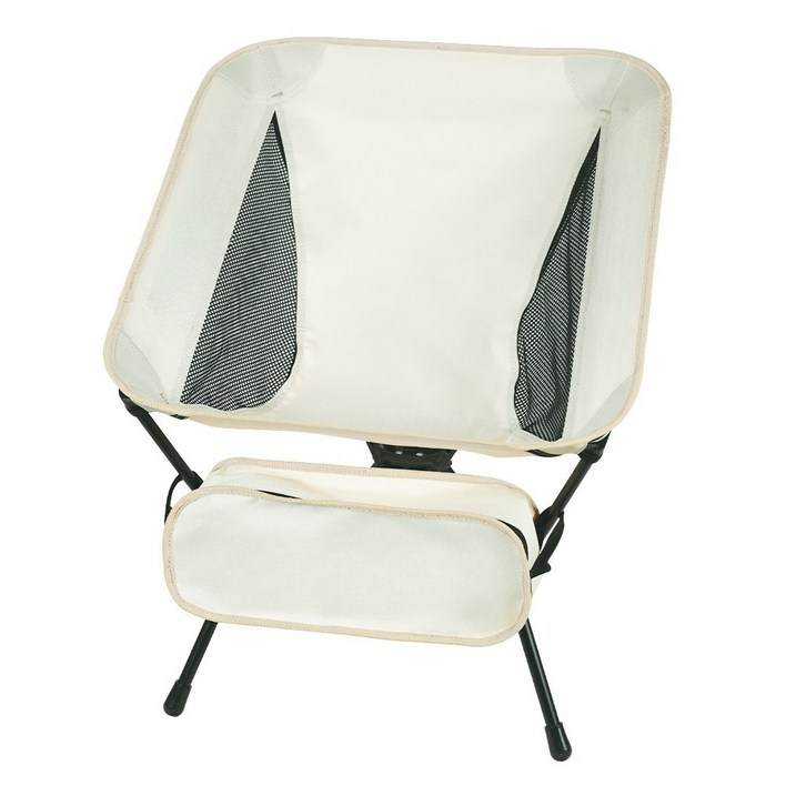 접이식 백패킹 경량스틸 캠핑 체어, 1개, 아이보리